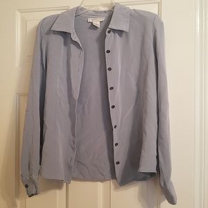 Grey button up blouse